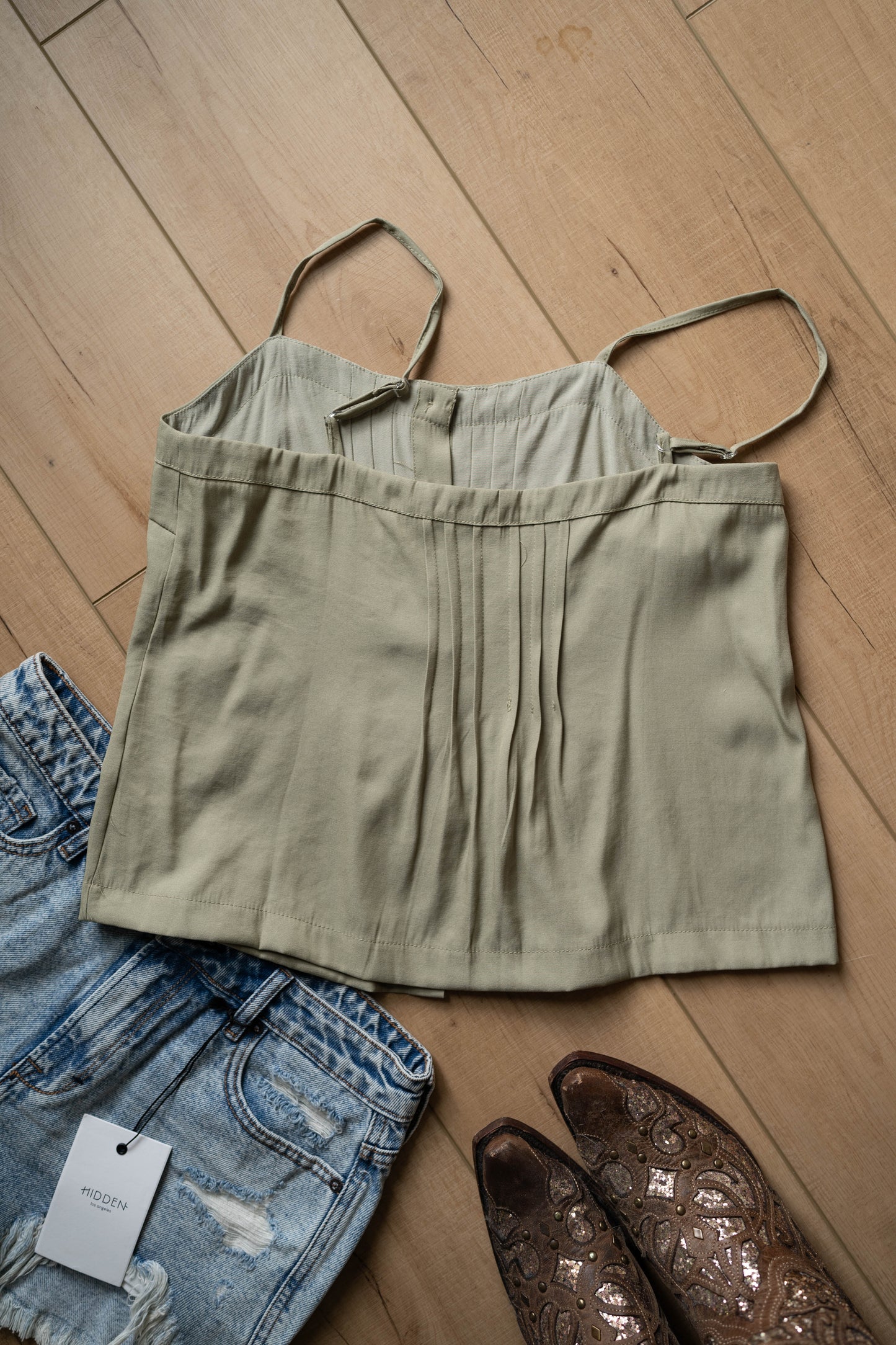 Green Button Up Camisole